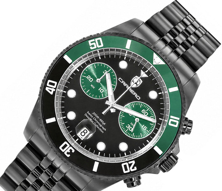 DeepMar Collection IP-BLACK / GREEN Black-Green Dial