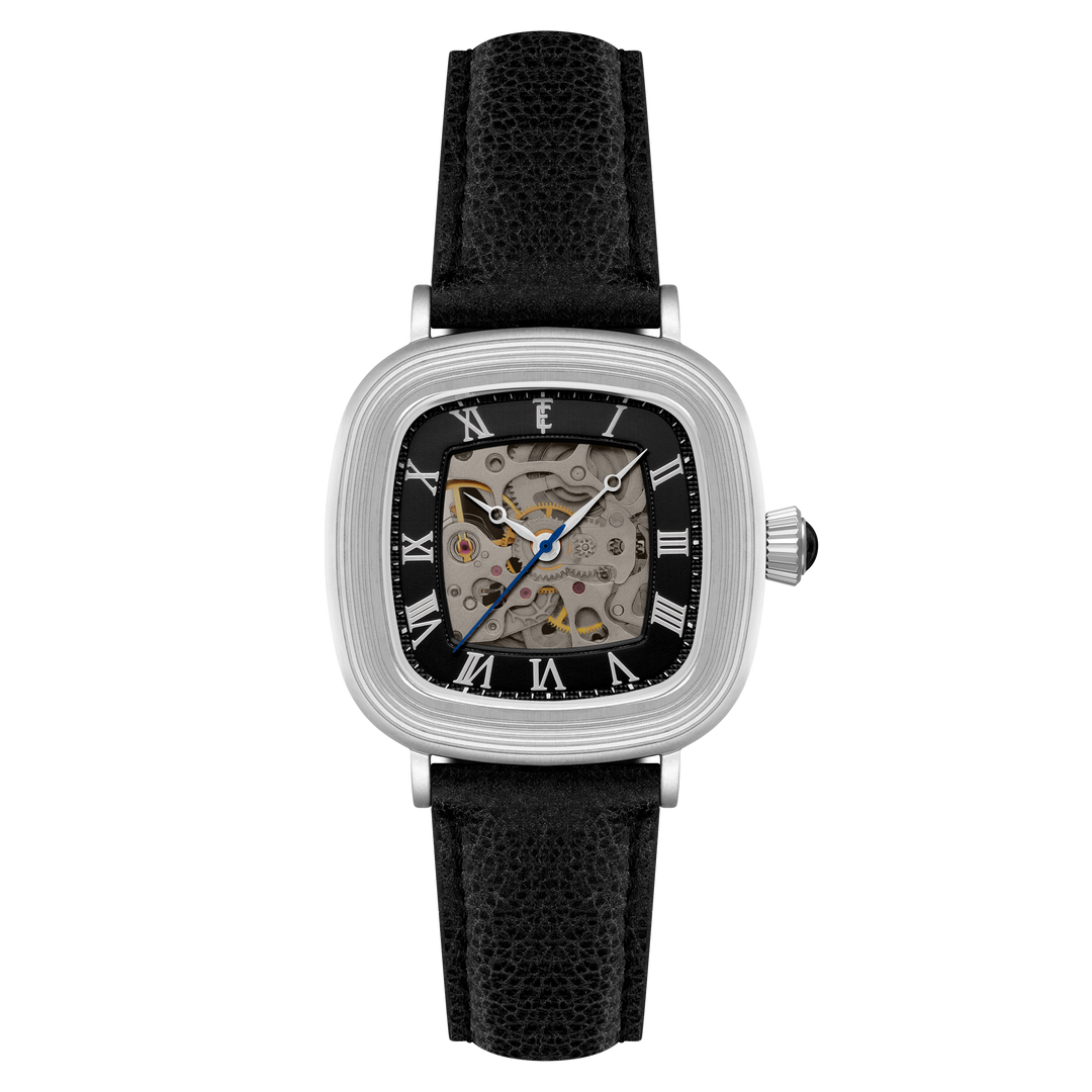 Heritage Chester Skeleton Automatic Black / Genuine Leather | Black Dial