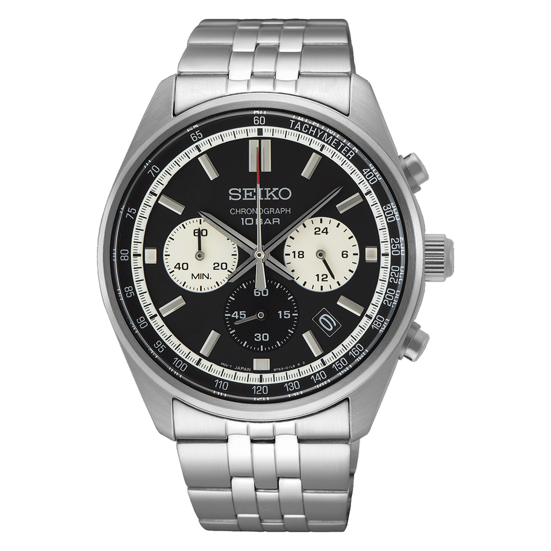 Discover More Black Dial Stainless Steel Bracelet Chronograph 41.5mm Black Dial