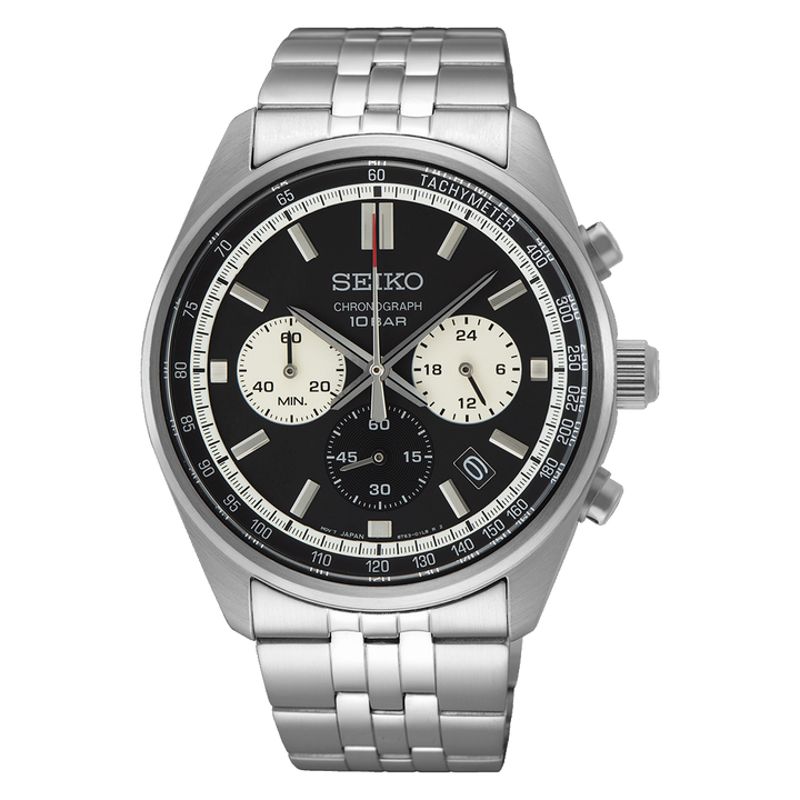 Discover More Black Dial Stainless Steel Bracelet Chronograph 41.5mm Black Dial