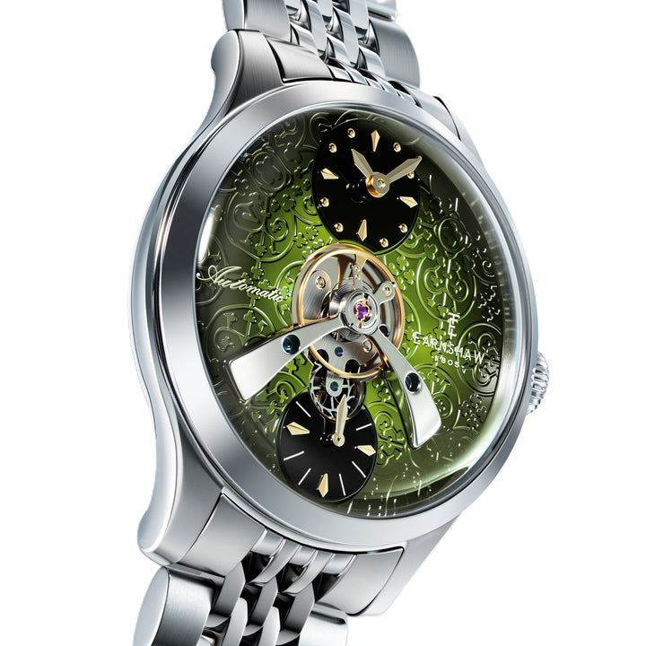 Dalton Fume Green  / Silver Stainless Steel Bracelet Green Dial