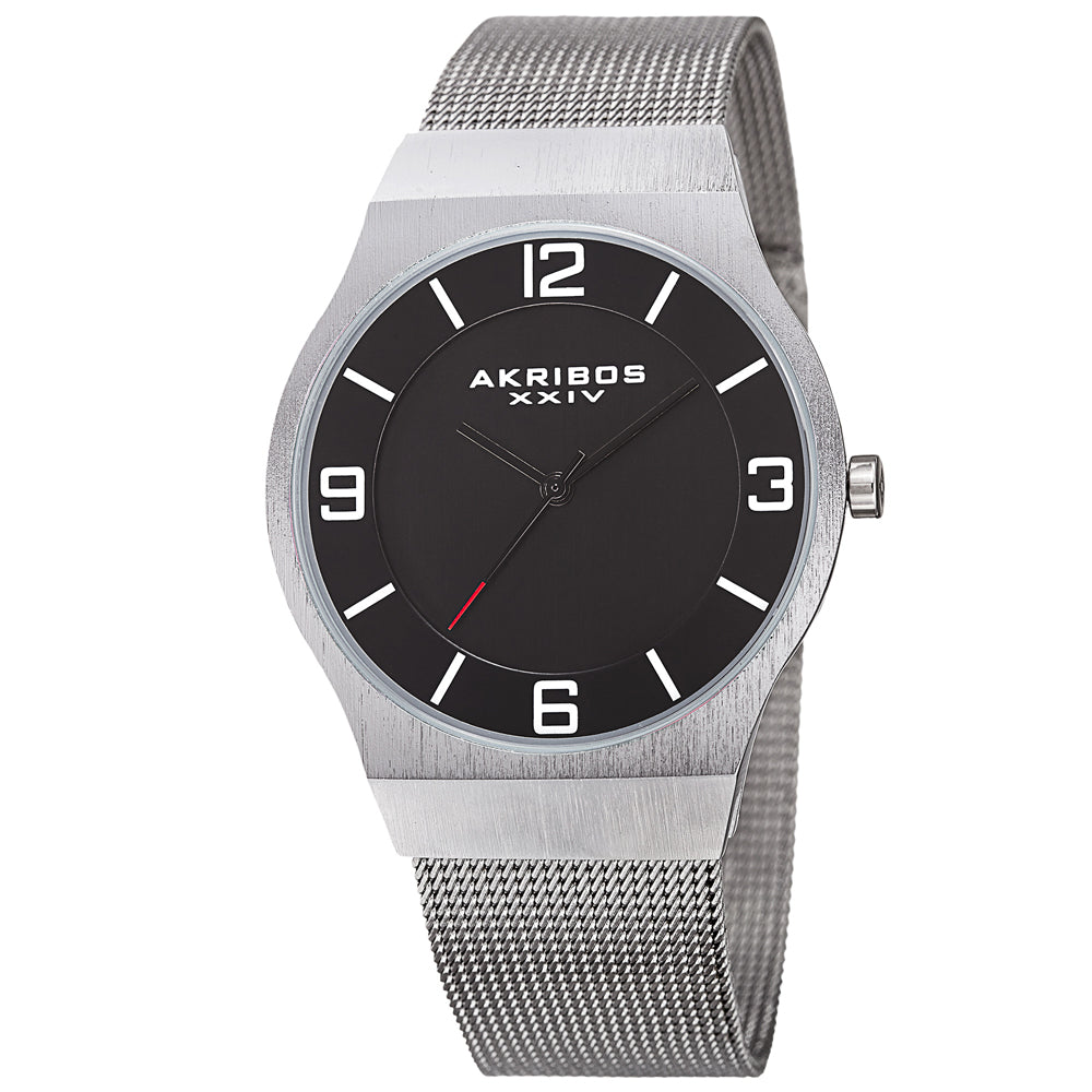 Casual Silver/Stainless Steel Black Dial