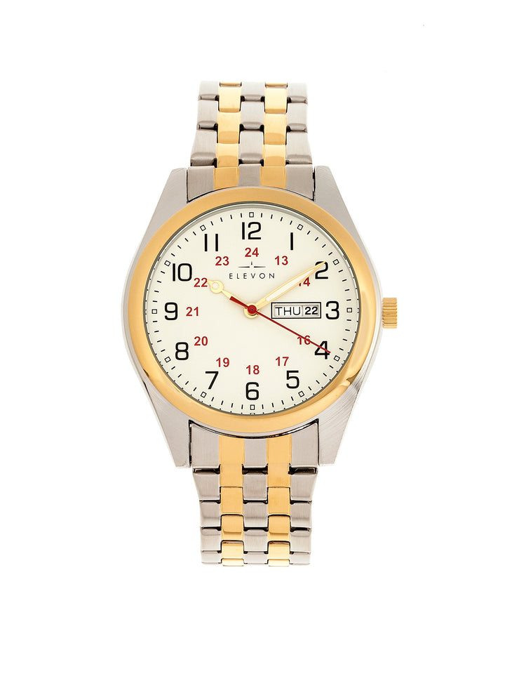 Gann Bracelet Watch w Day/Date Gold/Silver