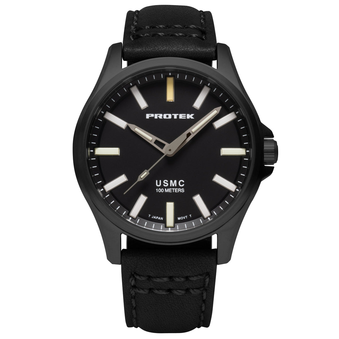 TITANIUM FIELD 3100 USMC SERIES Titanium IP Gun/Black/Black | Black Dial