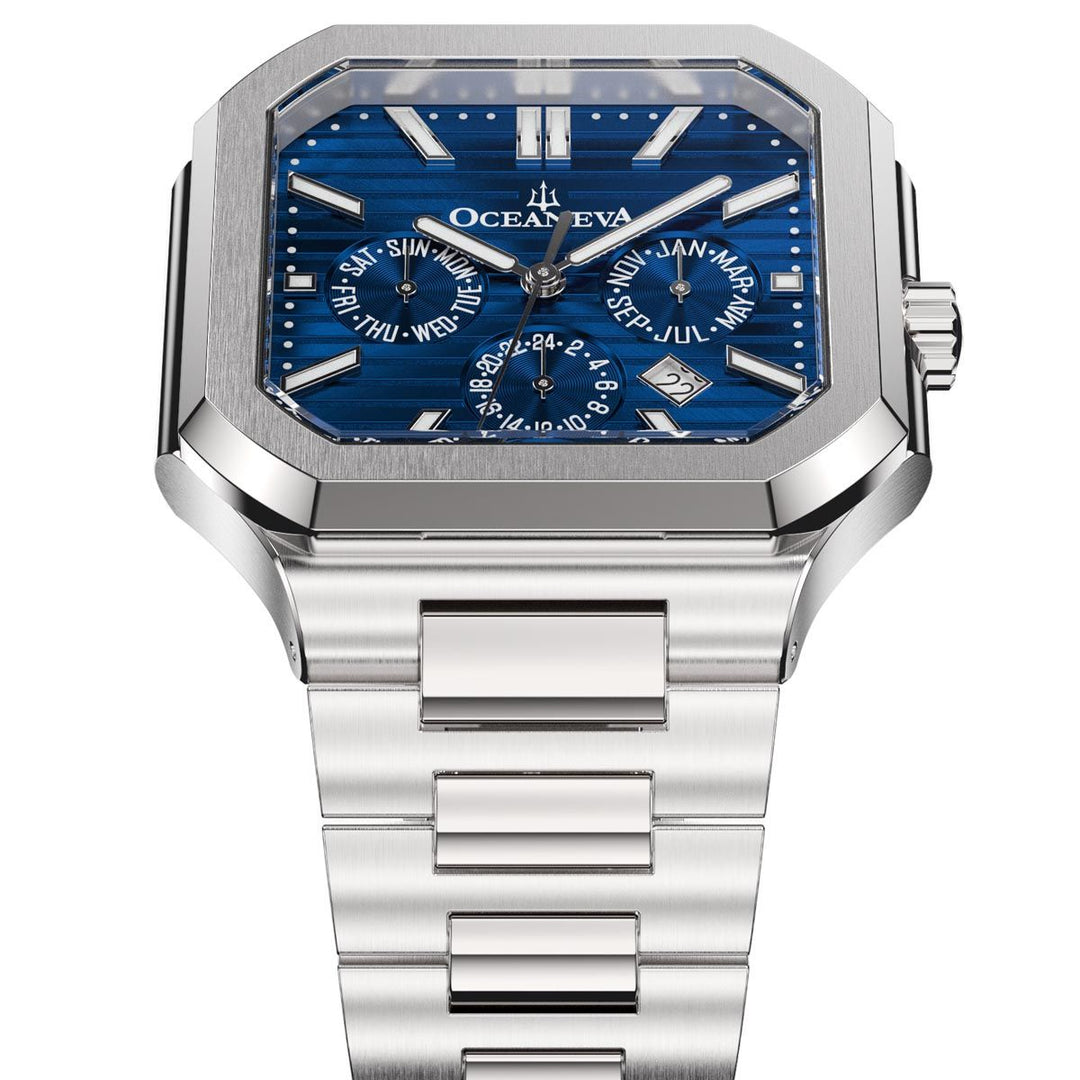 Oceaneva Tenuis Automatic CalendarThin Watch Blue/Silver Blue/Silver | Blue Dial