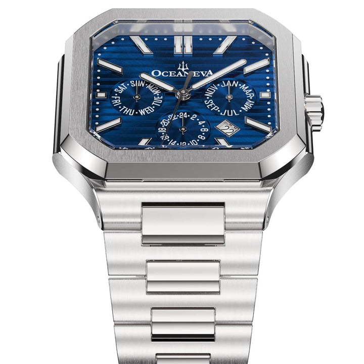Oceaneva Tenuis Automatic CalendarThin Watch Blue/Silver Blue/Silver | Blue Dial