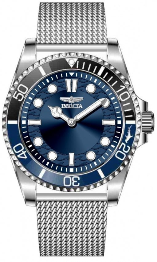 Pro Diver Men Blue Dial / Stainless Steel Mesh Bracelet Blue Dial