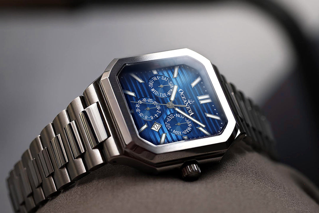 Oceaneva Tenuis Automatic CalendarThin Watch Blue/Silver Blue/Silver | Blue Dial