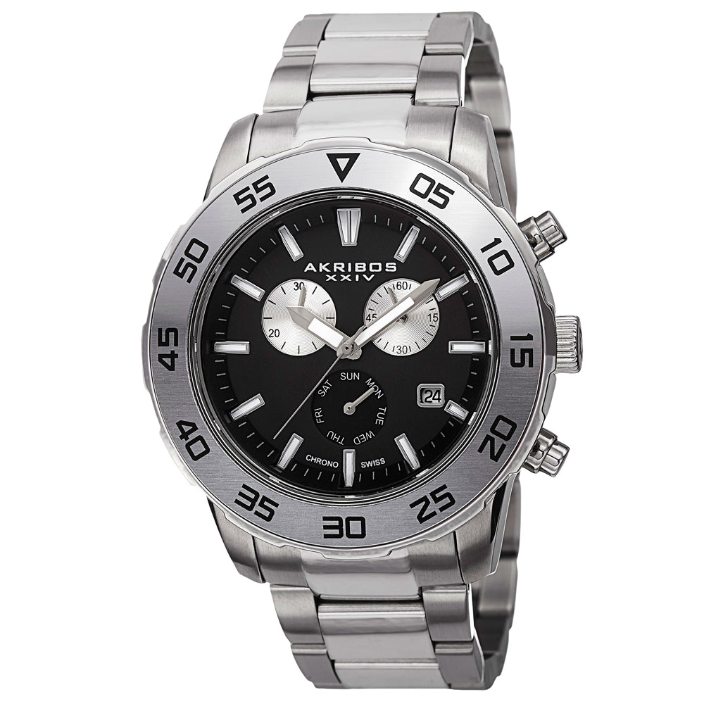 AK669SSB-Casual Silver/Stainless Steel | Black Dial
