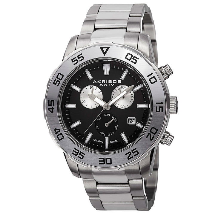 AK669SSB-Casual Silver/Stainless Steel | Black Dial
