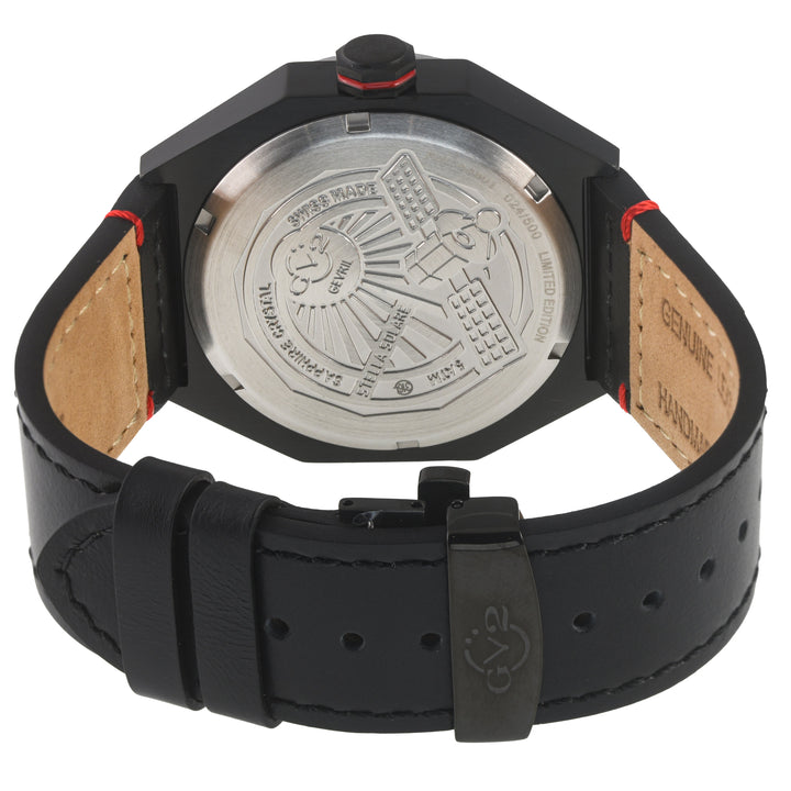 Stella Solare Swiss Ronda 212 Solar Quartz, 5 jewels, ultra-thin, Black/Red subt