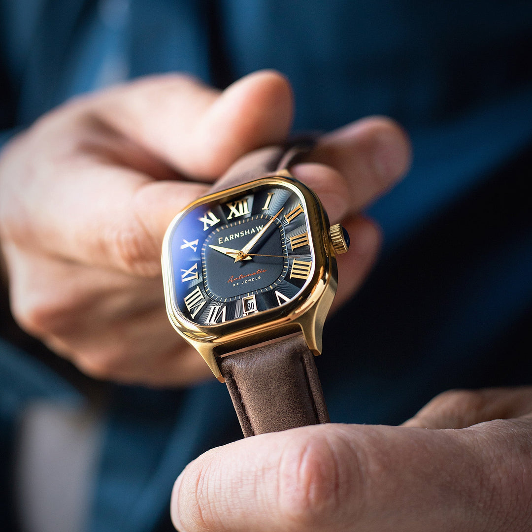 Coussin Automatic Black / Brown Genuine Leather | Black Dial