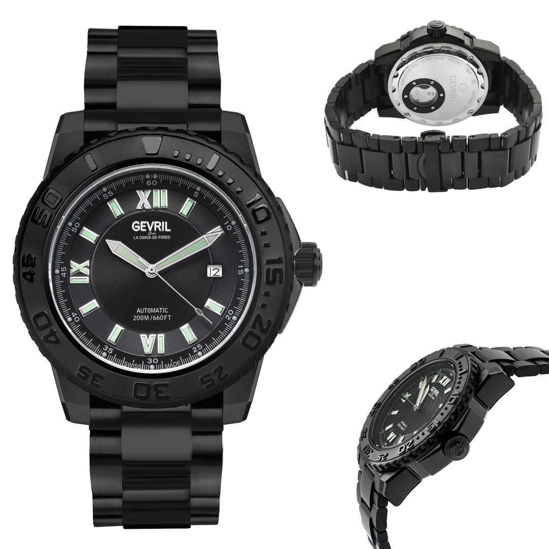 Seacloud PVD Black Dial Luminous Hands Swiss Made Automatic | Black Dial
