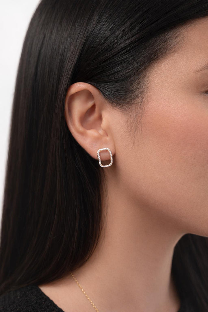 Diamond Dust Rectangle Earrings