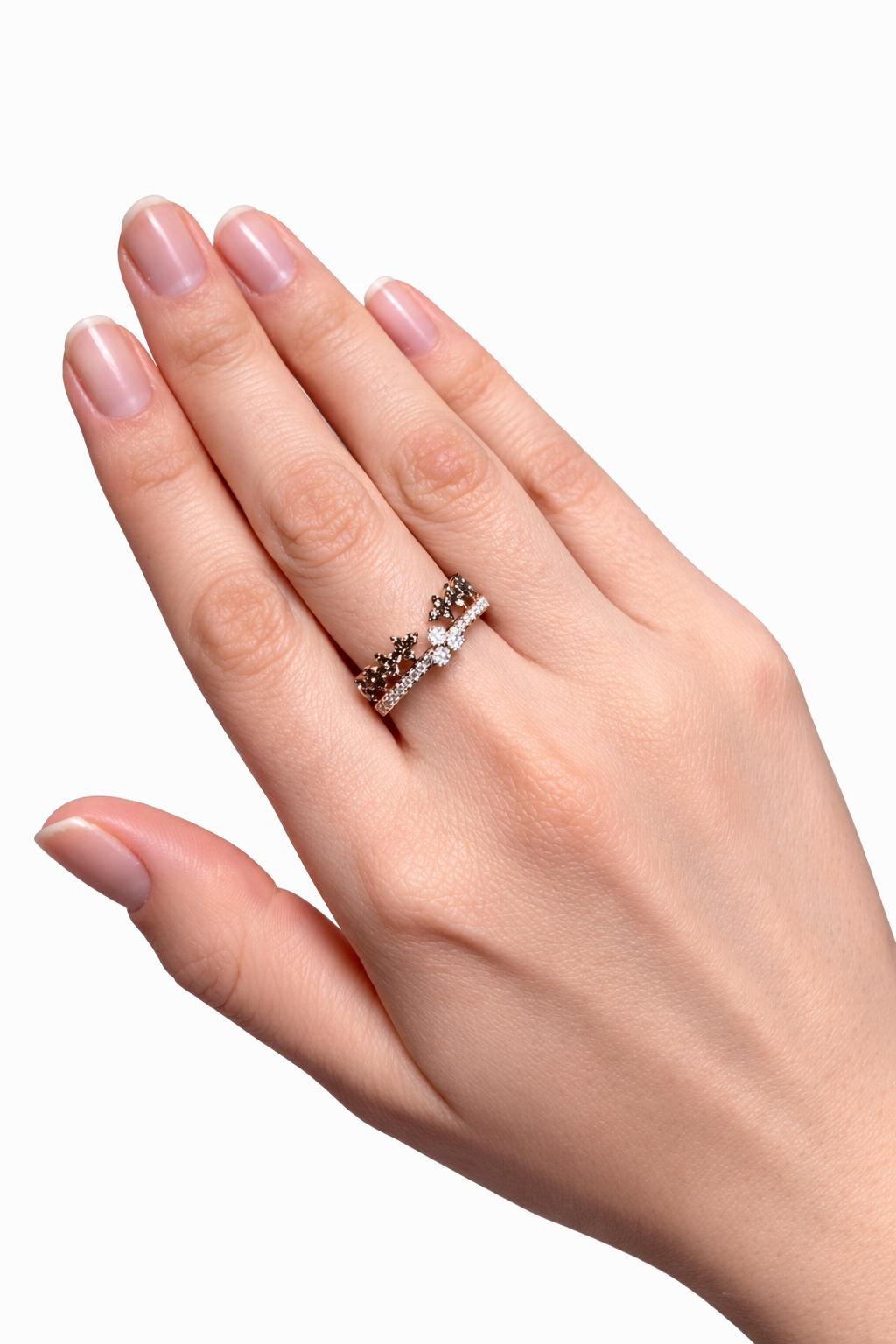 Floral Diamond Open Band