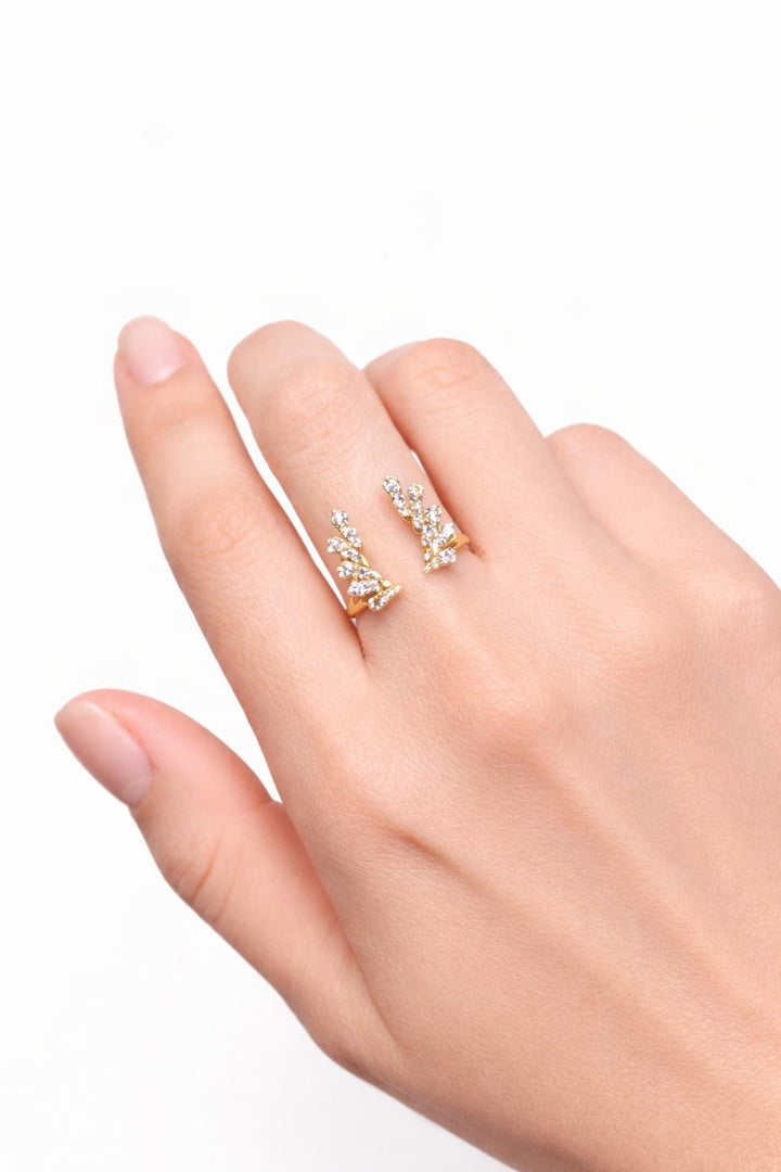 Diamond Laurel Open Ring