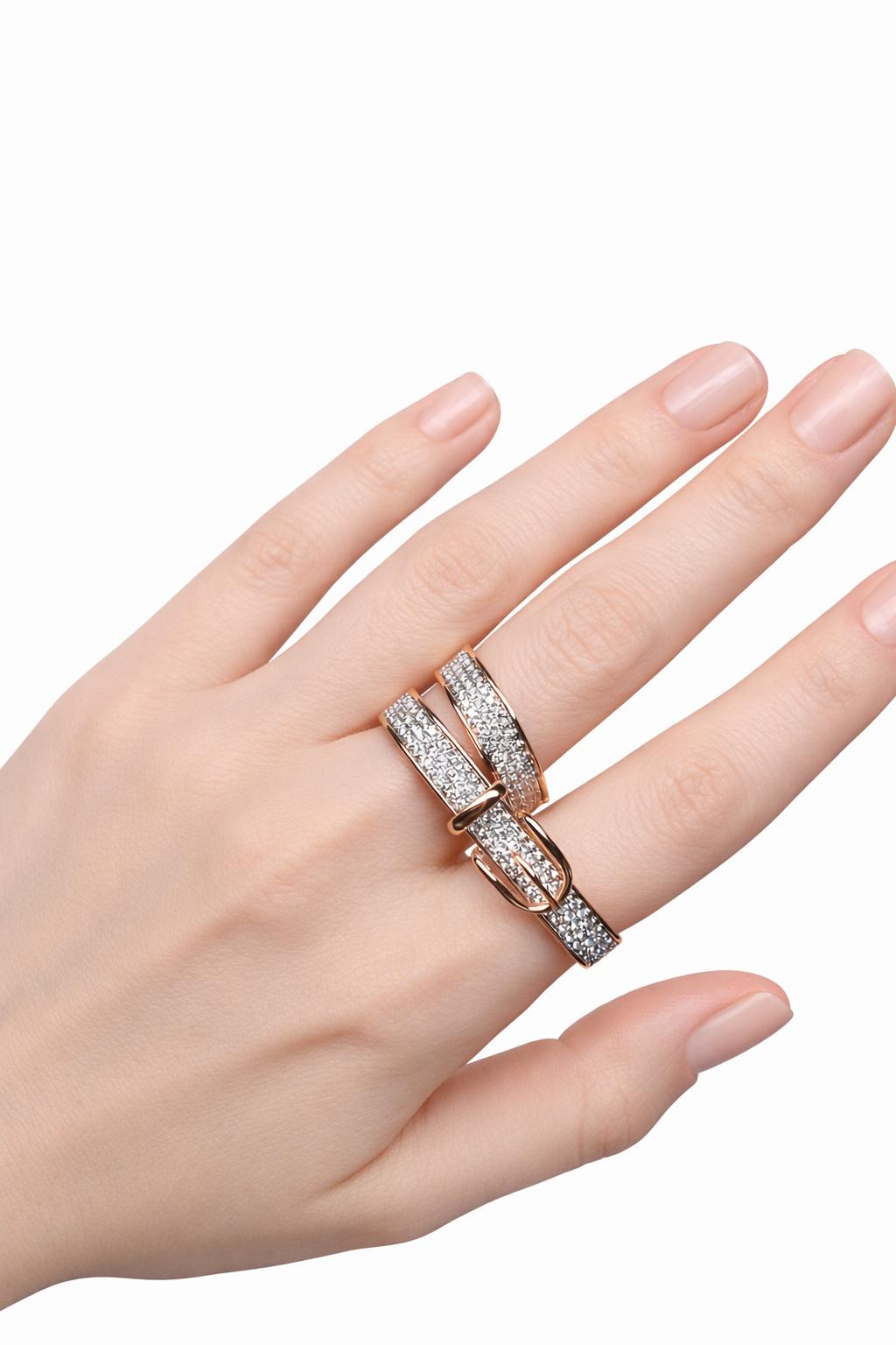 Diamond Belt Buckle Ring