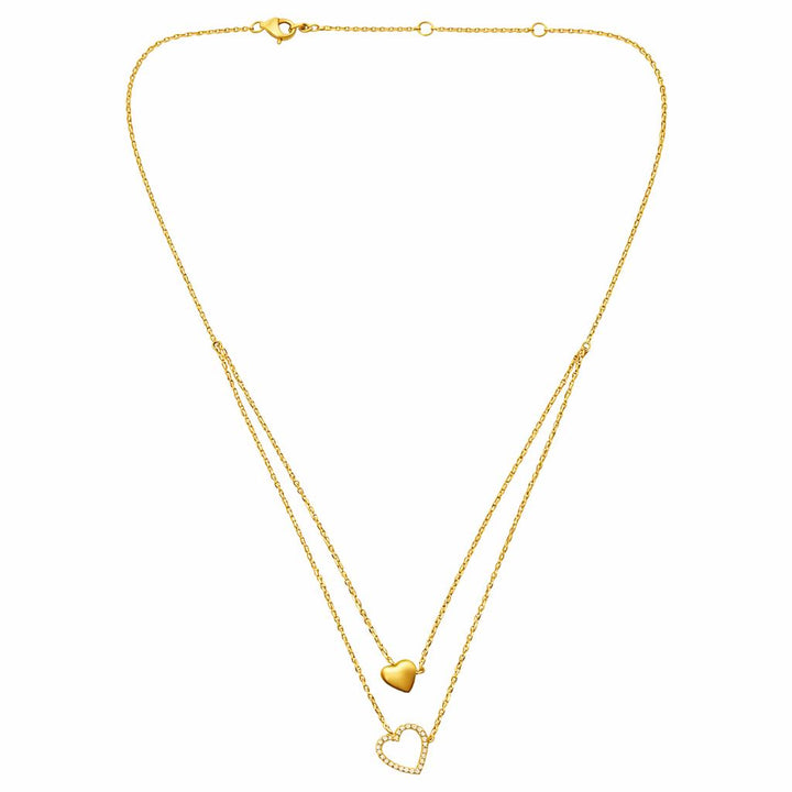 Double Heart Diamond Necklace