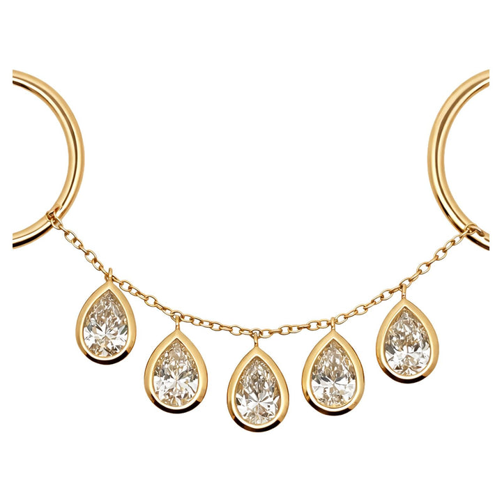 Teardrop Diamonds Chain Drop Ring