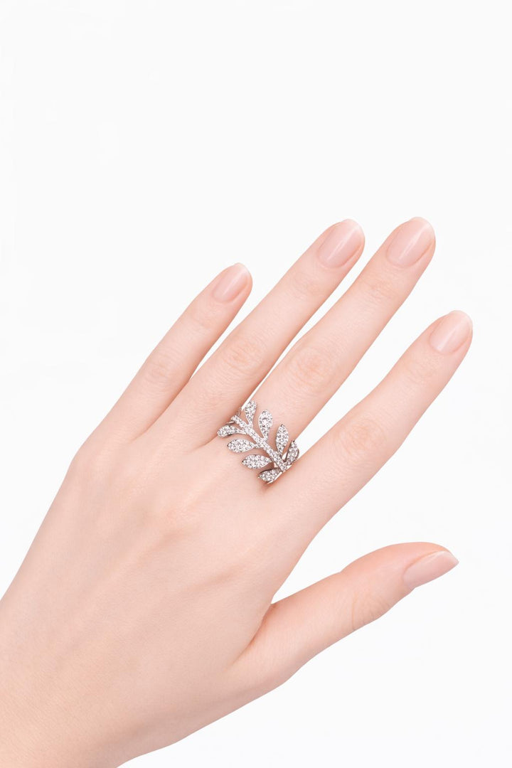 Diamond Leaf Wrap Ring