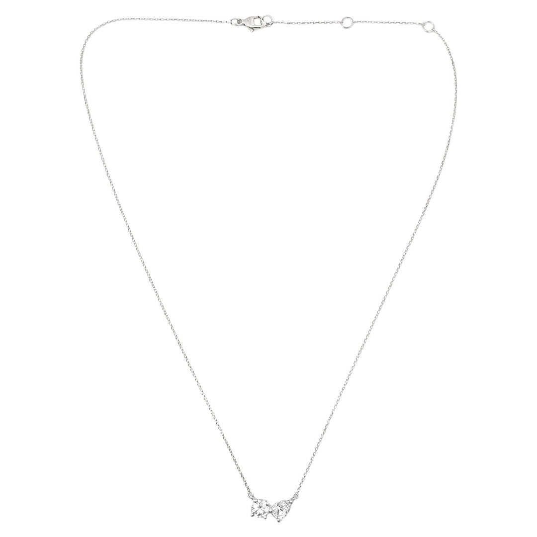 Round & Pear Lab Diamond Duo Necklace