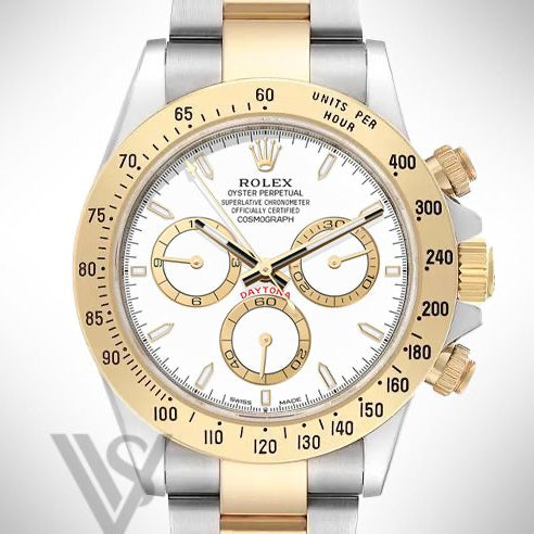 Brand New Rolex Daytona 18K Yellow Gold & Oyster Steel White Index Dial 2025