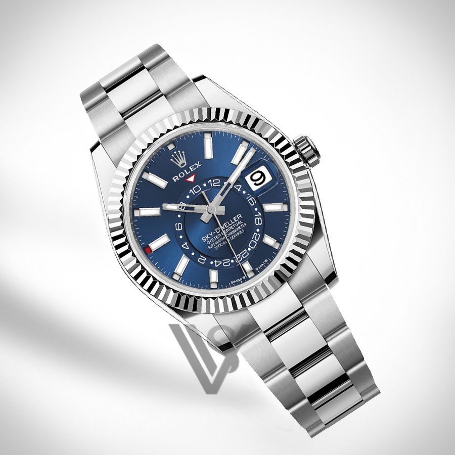 Brand New Rolex - Sky-Dweller - White Rolesor - Blue Index Dial  - Oyster Bracelet
