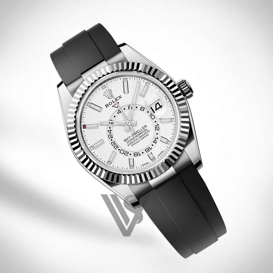 Brand New Rolex - Sky-Dweller - White Index Dial - 18K White Gold - Oysterflex Bracelet