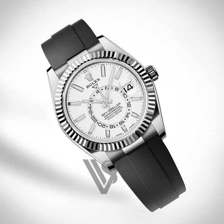 Brand New Rolex - Sky-Dweller - White Index Dial - 18K White Gold - Oysterflex Bracelet