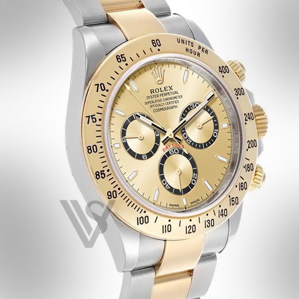 Brand New Rolex Daytona 18K Yellow Gold & Oyster Steel Champagne Index Dial