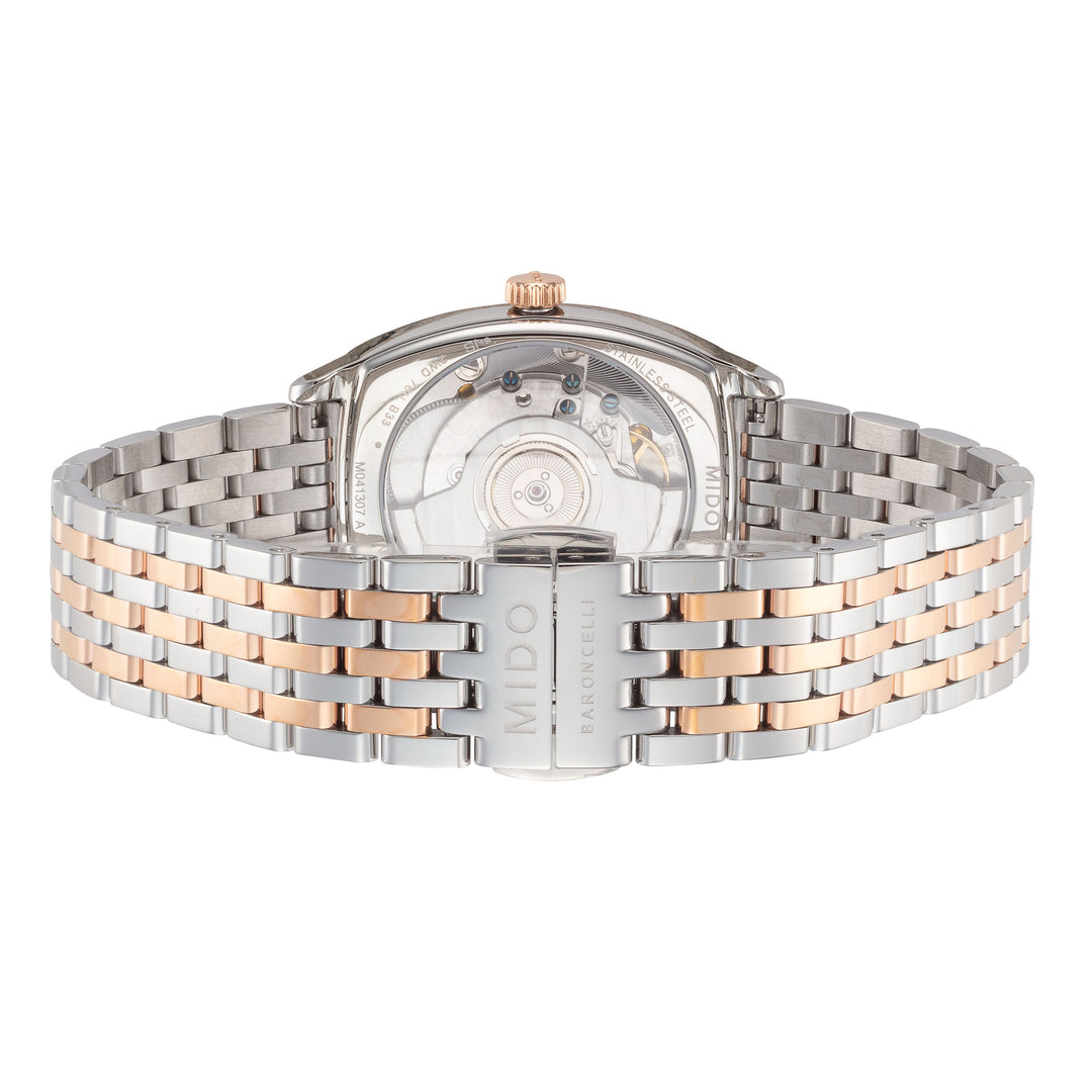 Baroncelli 30.5mm / White / Silver and Rose Gold | White Dial