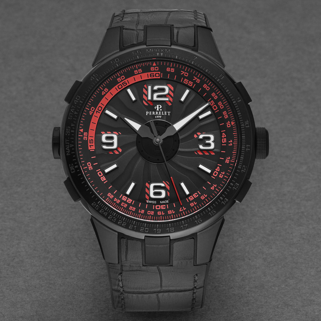 Turbine Pilot Black Red Black Red Dial