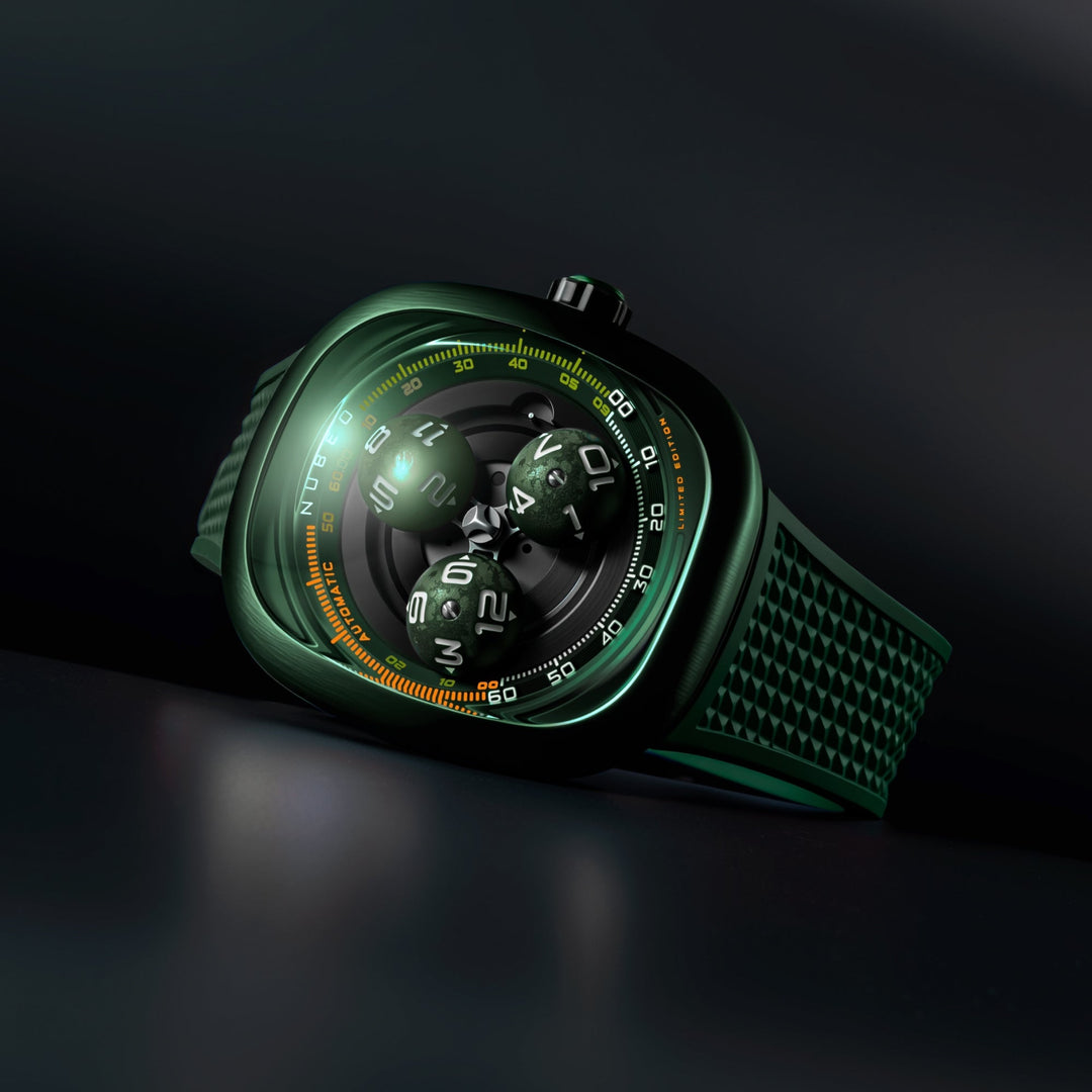 Tri-star Orbit Automatic Limited Edition Black / Rubber Strap Black Dial