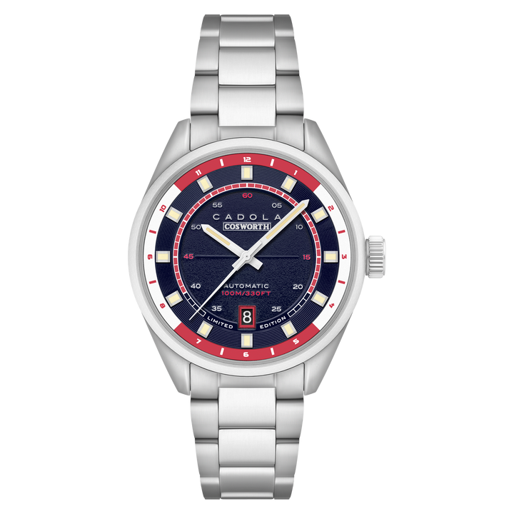 DFV-COSWORTH HELMET WATCH WINDER AUTOMATIC LIMITED EDITION BLUE / STAINLESS STEE