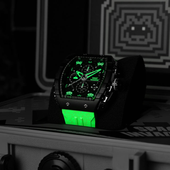 Magellan Chronograph Space Invaders Limited Edition Black / Rubber | Black Dial