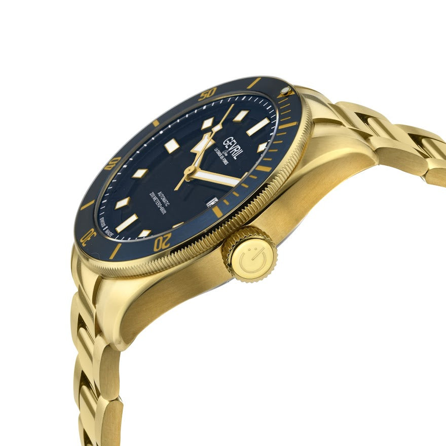 Yorkville Gevril Men's Yorkville Blue Dial Sellita SW200 Swiss Automatic Unidire