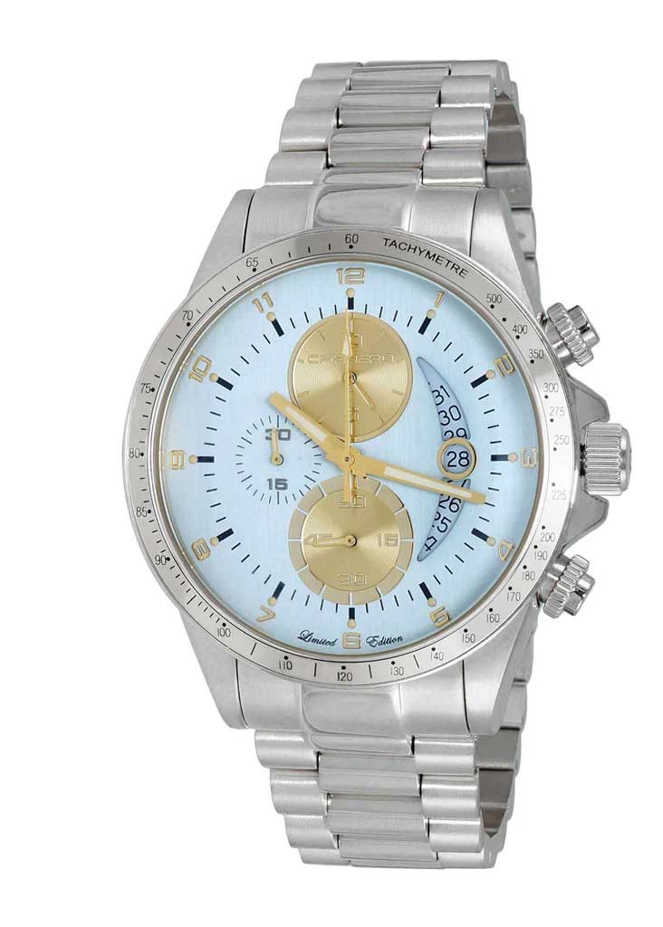 WINNER CIRCLE Yellow-Gold/Black - Silvertone | Light-blue Dial