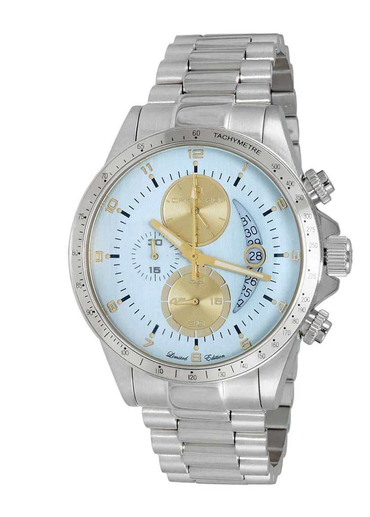 WINNER CIRCLE Yellow-Gold/Black - Silvertone | Light-blue Dial