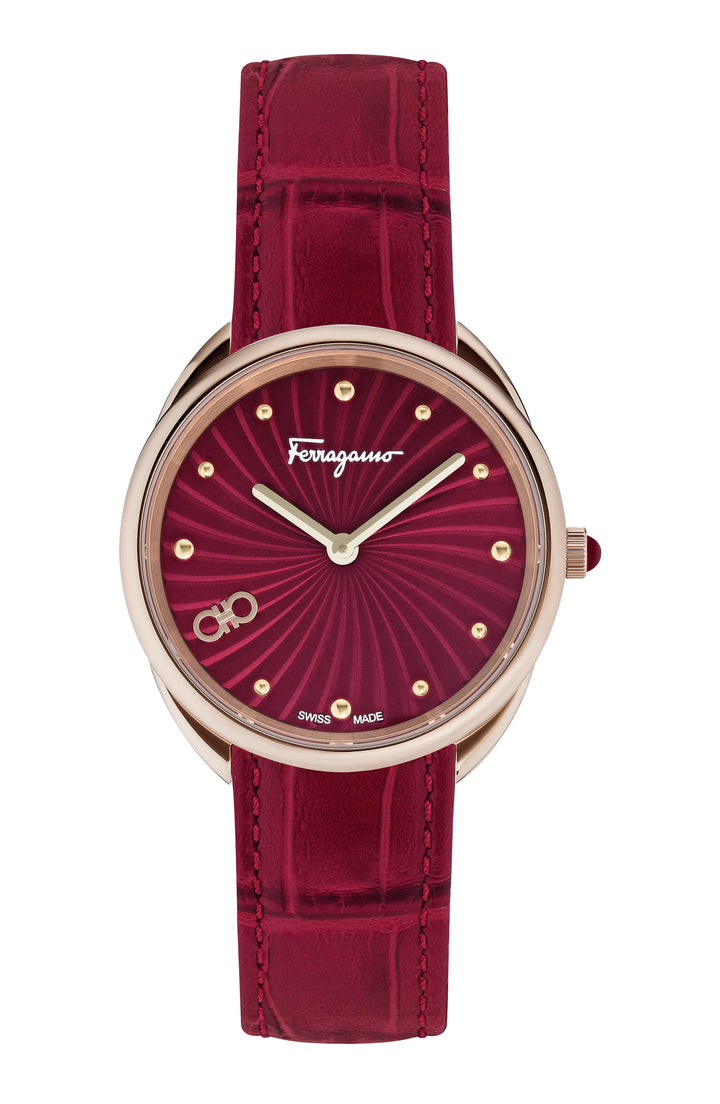 Cuir 34mm / Burgundy / Red | Burgundy Dial