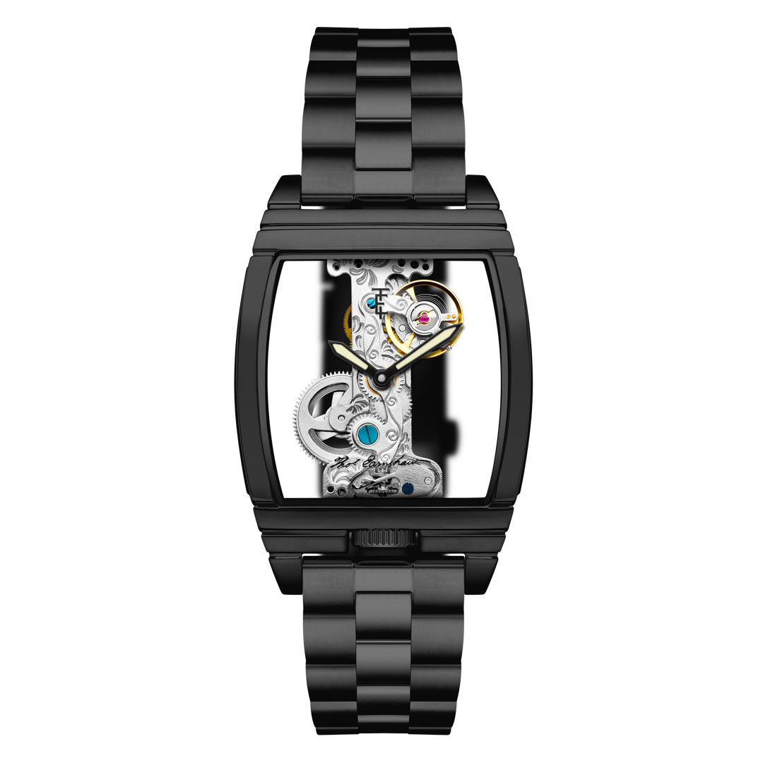 Discovery Wolver Bridge Mechanical Black / Stainless Steel Transparent Dial