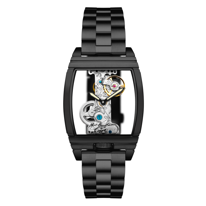 Discovery Wolver Bridge Mechanical Black / Stainless Steel Transparent Dial