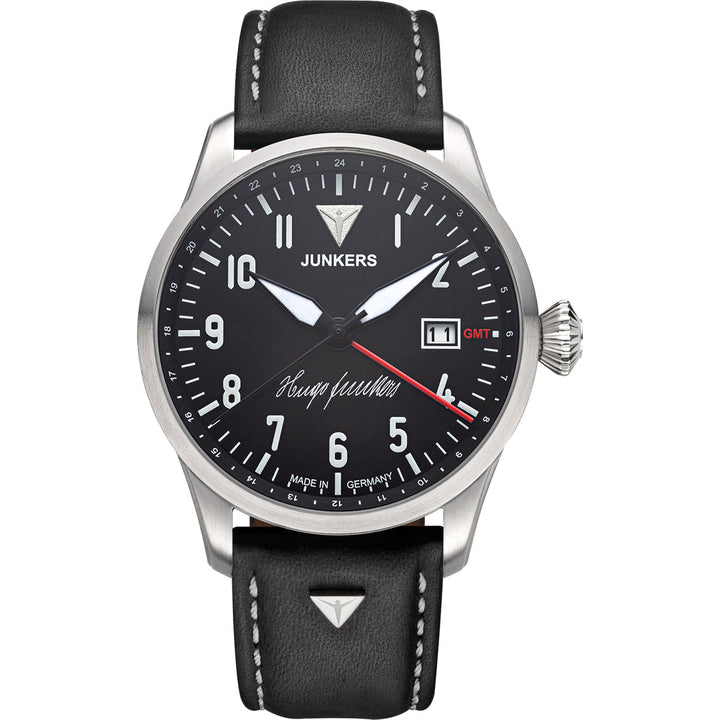 Hugo Junkers GMT Signature Edition GMT Black Dial / Black Leather Strap Black Di