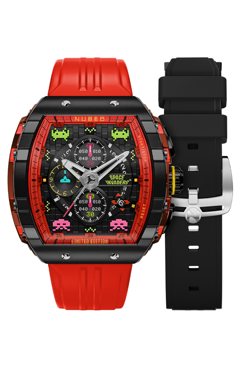 Magellan Chronograph Space Invaders Limited Edition Black / Rubber | Black Dial