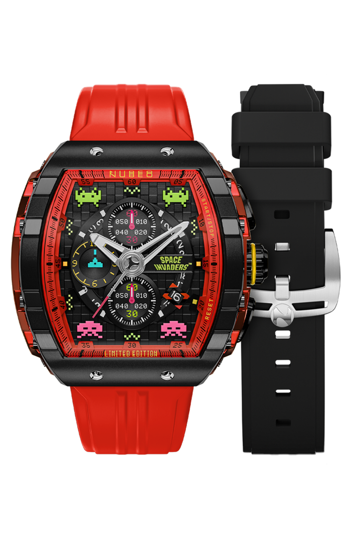 Magellan Chronograph Space Invaders Limited Edition Black / Rubber | Black Dial