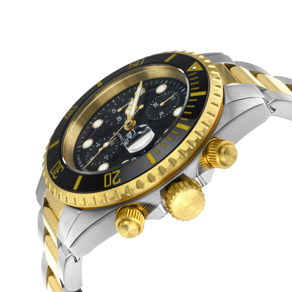 Wall Street Swiss Automatic Chronograph SW500 Black Ceramic Bezel Divers Watch t