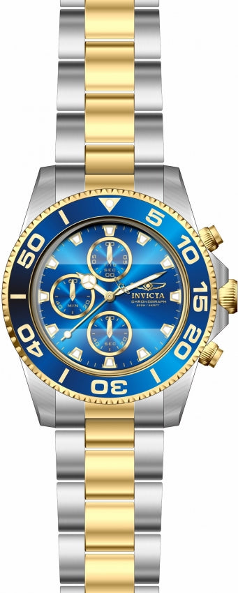 Pro Diver Chronograph Blue Dial / Two-Tone Silver-Gold Stainless Steel Bracelet 