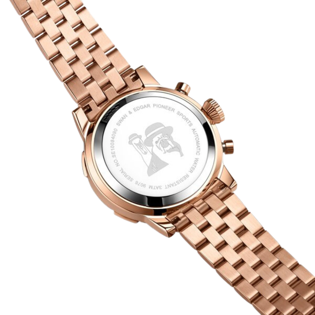 Sports Automatic Black Dial / Rose Gold-Tone Stainless Steel Bracelet Black Dial