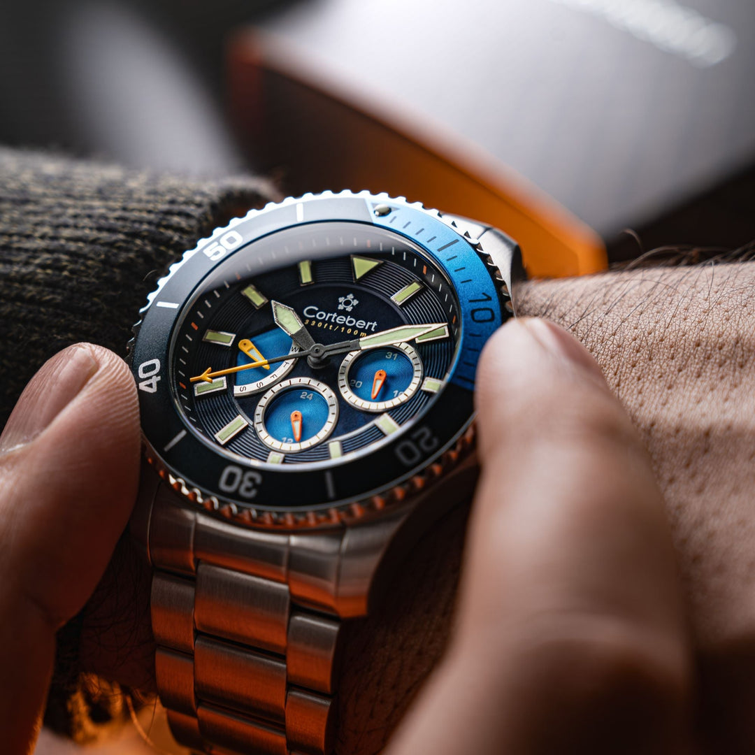 Cortebert Toulon Multifunction Blue / Stainless Steel | Blue Dial
