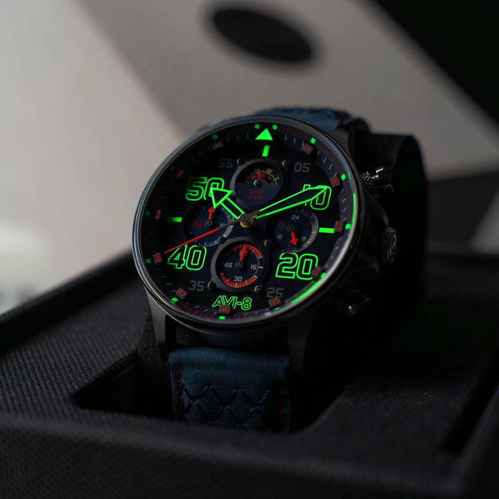 Coningham Chronograph Blue / Leather Blue Dial
