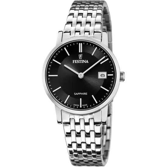 Swiss Made Black / Stainless Steel Black Dial